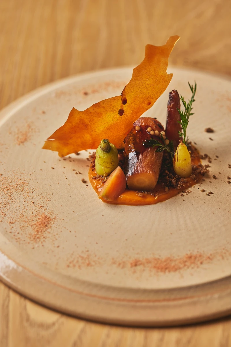 知名菜色「紅蘿蔔的一皿」。 知名菜色「紅蘿蔔的一皿」。