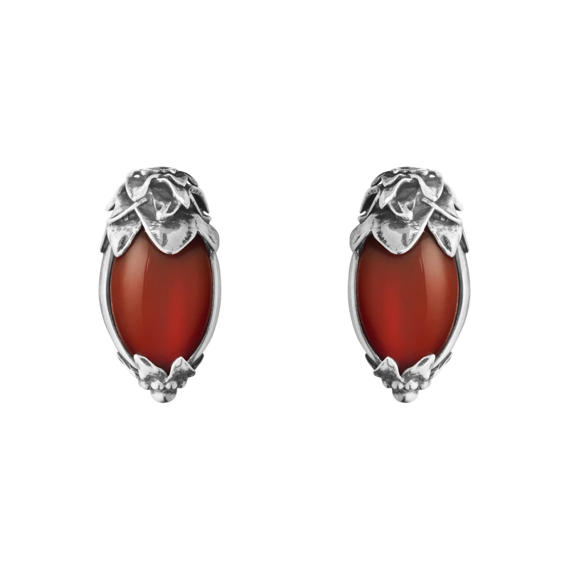 HERITAGE系列_2026年度純銀紅玉髓耳夾_建議售價11,500元