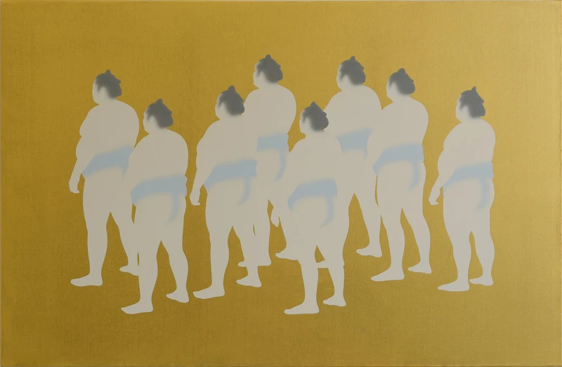  国本泰英 _ Kunimoto Yasuhide _ 1984 _ Japan Sumo 65&hellip;布 effect pigments and acrylic on canvas, 2025