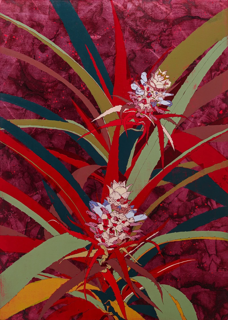 萧珮宜 _ 萧珮宜 _ 1990 _ Taiwan 礼物VI Gift VI 70 &times; 50 &hellip;、压克力彩、画布 Color Foil and Acrylic on Canvas 2024