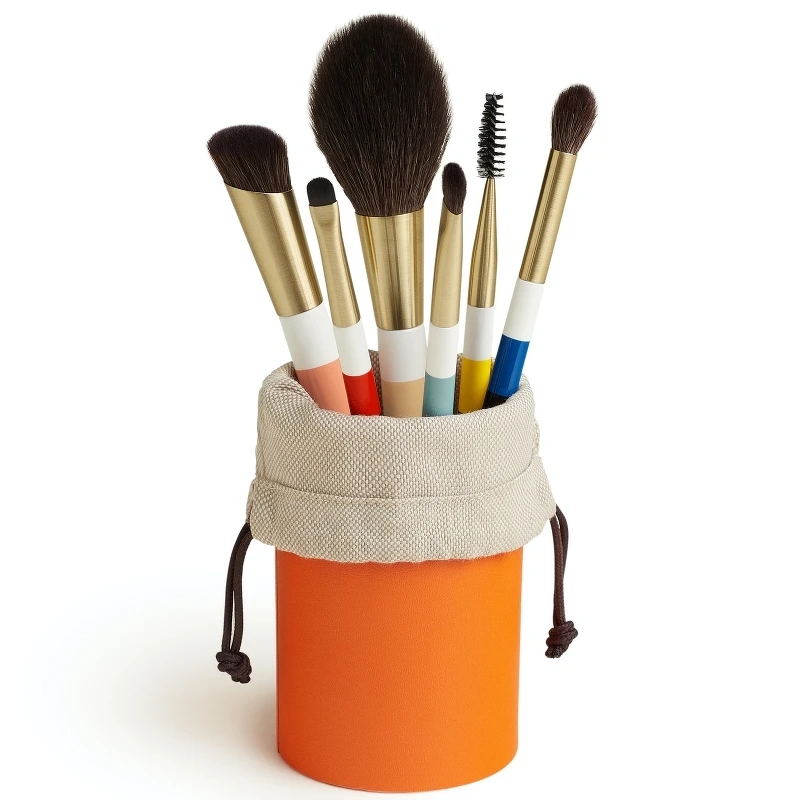 Hermès 愛馬仕Les Voyageurs限量版攜帶式化妝刷(共6支)，NT18,480