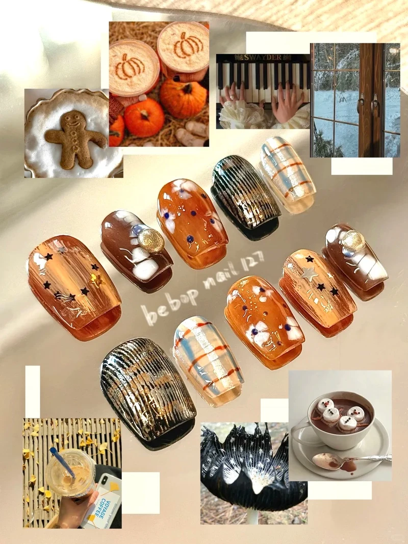 松果美甲範本(Photo/小紅書@BebopNail127)。