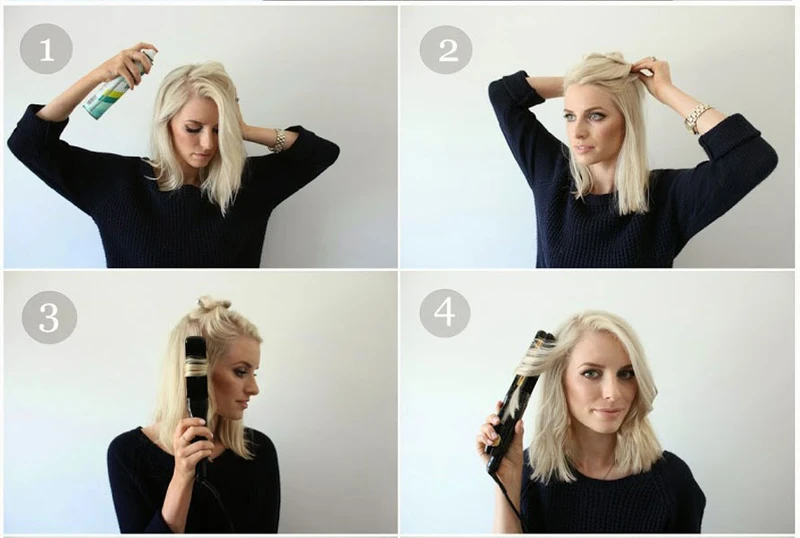 及肩微捲髮型整理步驟