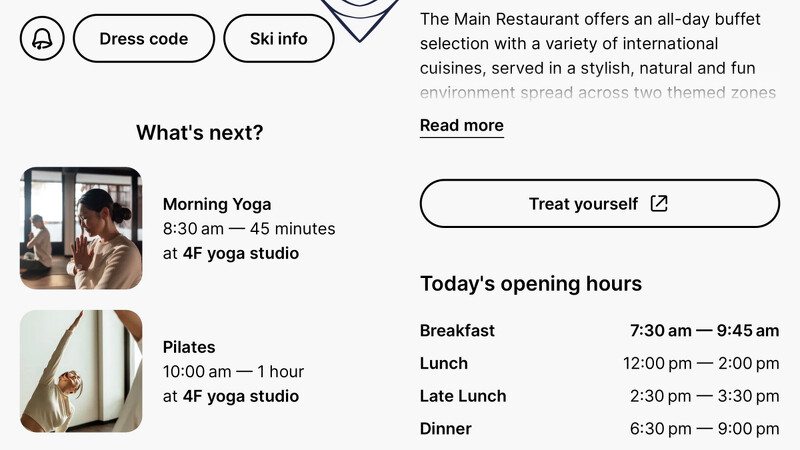 可上《My Club Med》App查看每天課程及度假村資訊