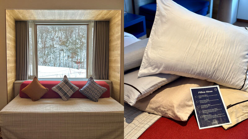 北海道Club Med Kiroro Peak窗景、提供5款枕頭滿足客人睡眠需求