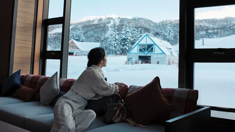 北海道Club Med Kiroro Peak大廳即可飽覽雪景