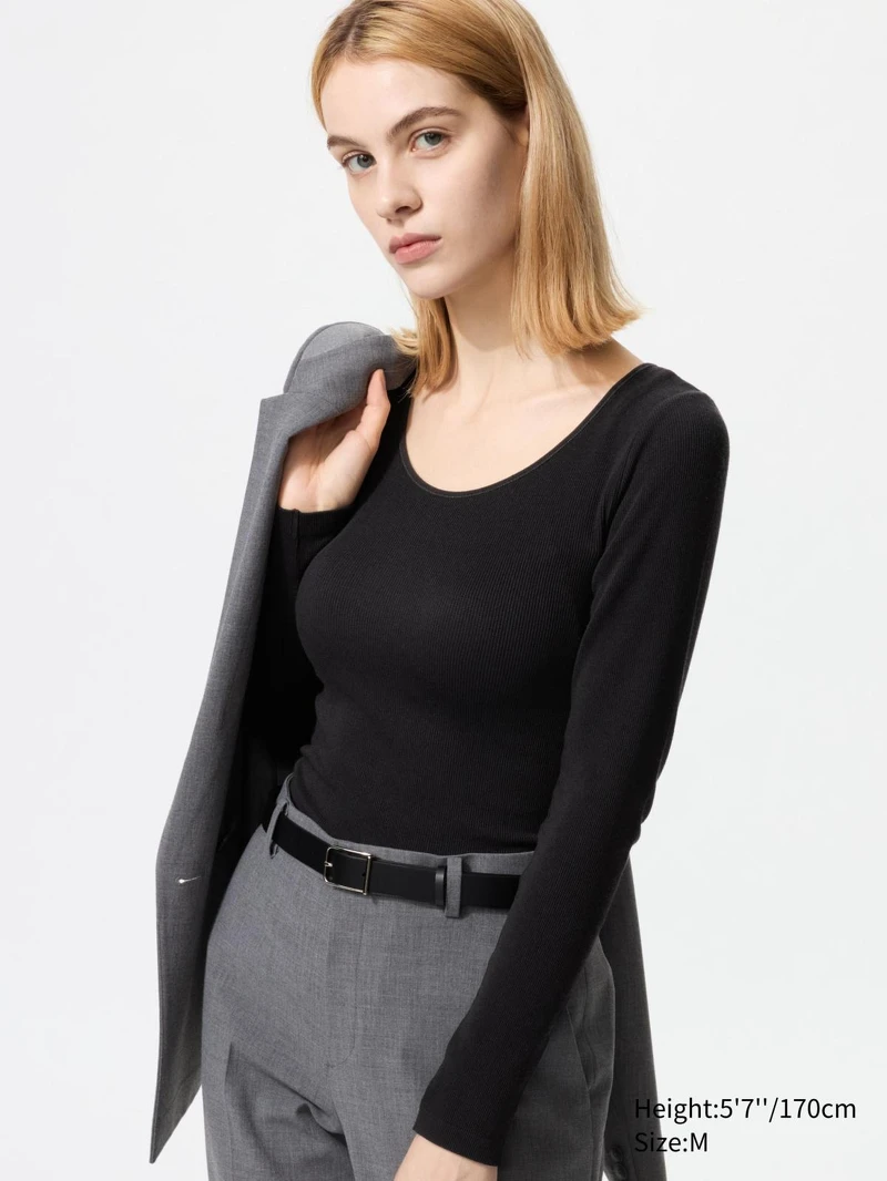 HEATTECH極暖羅紋BRATOP U領T恤