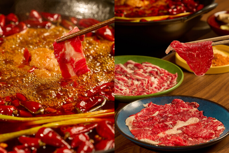 「牛五花腩」與「吊龍」。 「牛五花腩」與「吊龍」。