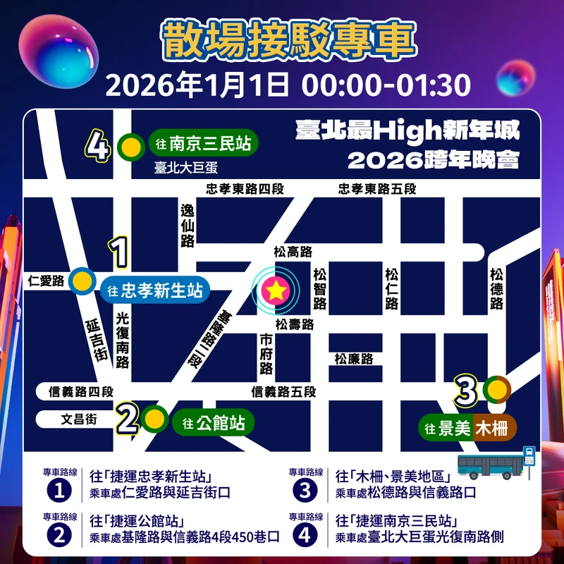2026台北跨年散場接駁專車
