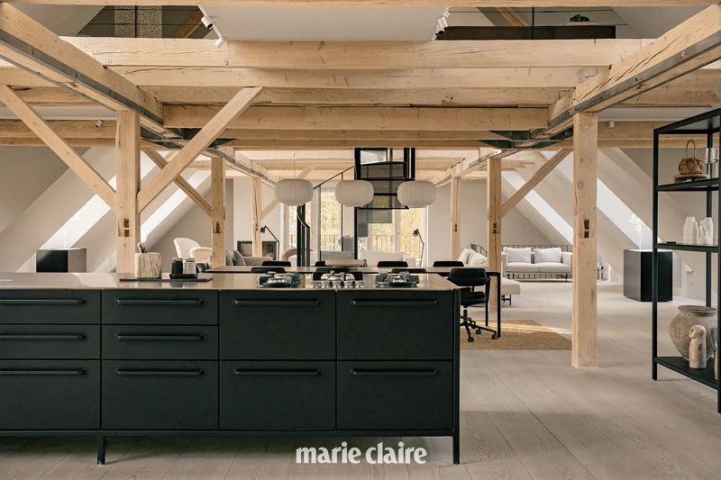 Vipp 位于哥本哈根的总部，外观像是一座海边的小城堡。内部包含品牌办公室，以及其中一间 Guesthouse: Loft。