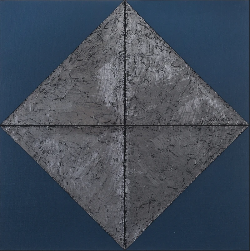 权纯益作品《感受－本来 (17-1)》，61x61cm，複合媒材、画布，2017。白石画廊提供。