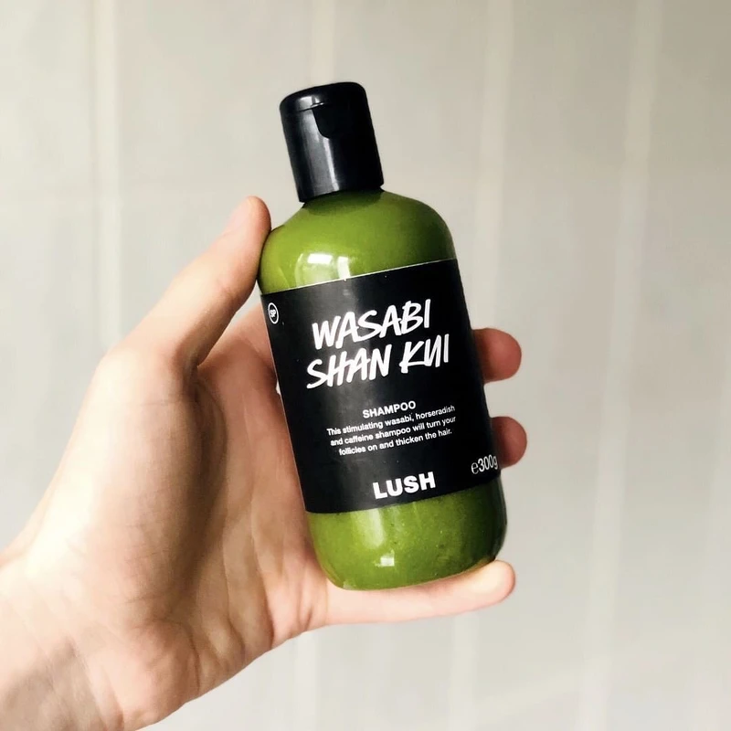 LUSH山葵洗髮露110g，NT600、290g，NT1,250、600g，NT2,000、1100g，NT3,400
