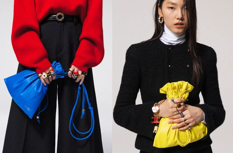 CRYSTAL羊皮革手袋，各NT67,000。