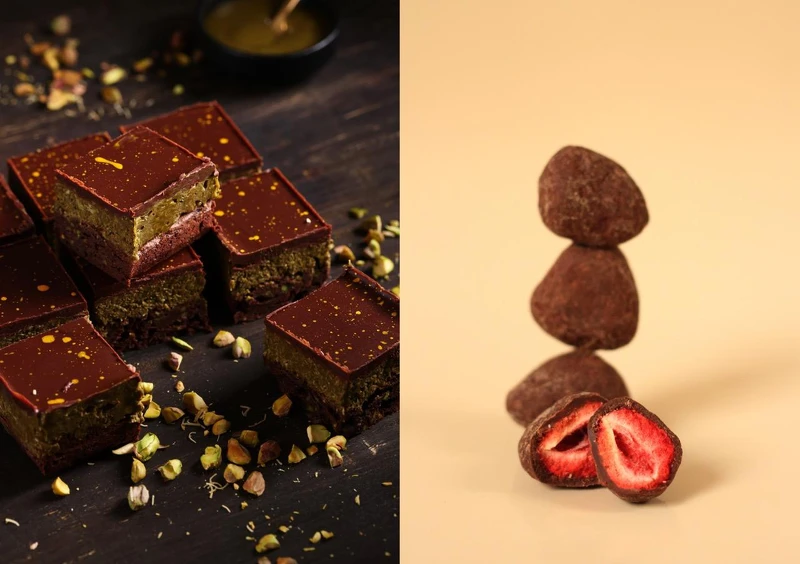 黑金派對秒殺的豪華濃厚布朗尼「百老匯布朗尼專賣店」及宜蘭在地巧克力「曼斐諾 宜蘭巧克力工坊」（圖片來源／Flavor 風格美食指南提供）