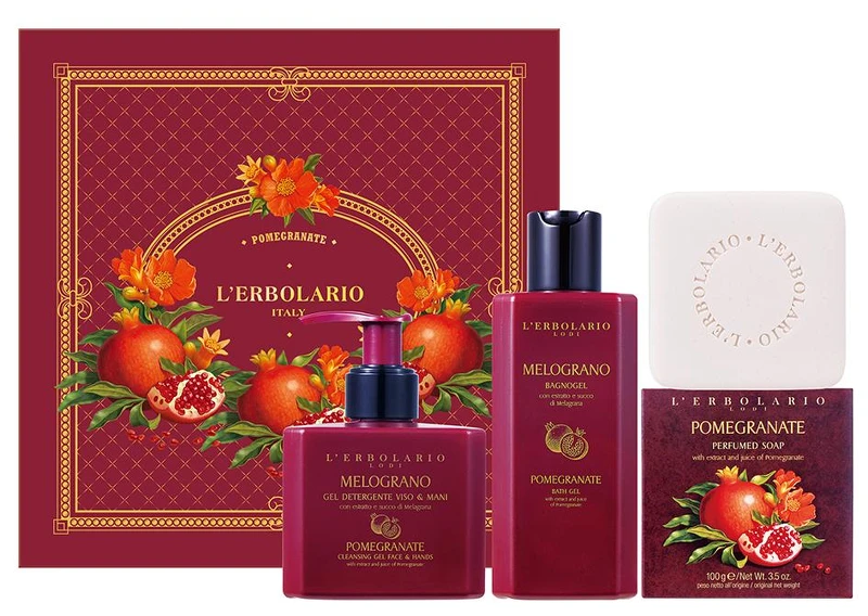 蕾莉歐紅石榴寶石禮盒(潔膚凝膠250ml、沐浴膠250ml、植物皂100g),特價NT1,380(原價NT1,970) 蕾莉歐紅石榴寶石禮盒(潔膚凝膠250ml、沐浴膠250ml、植物皂100g),特價NT1,380(原價NT1,970)