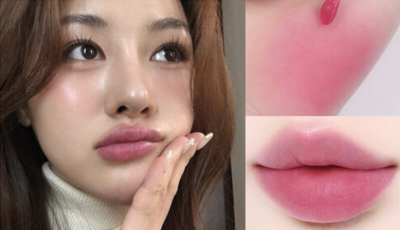 NAMING. 柔雾爱心唇釉 #SHELLON 试色，Photo/ IG @naming.cosmetics