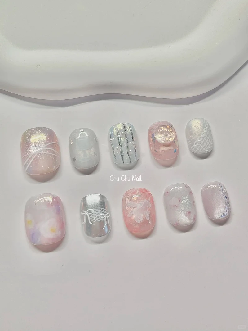 夢幻奔馳獨角獸美甲範本(Photo/小紅書@Chu Chu Nail🥨)
