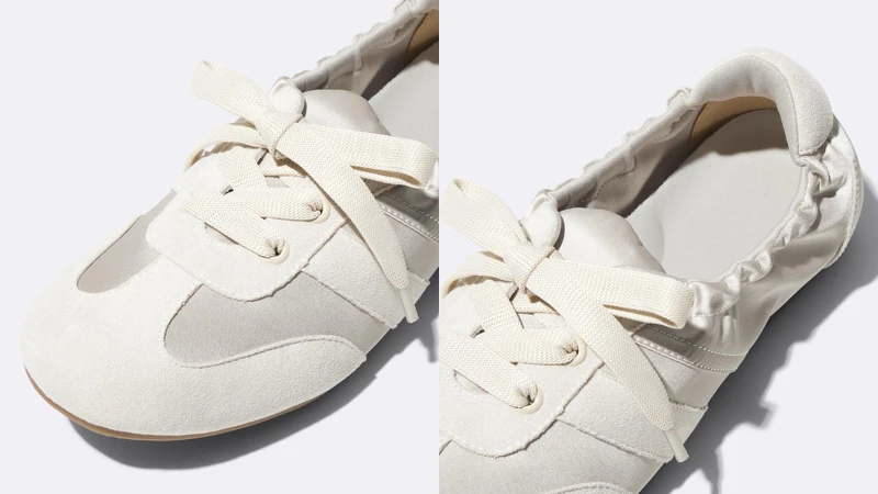 GU抓褶芭蕾運動鞋，NT$790。