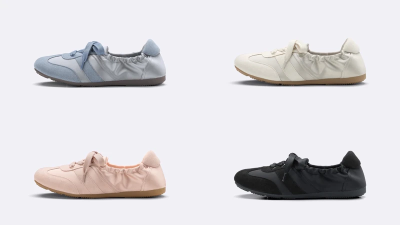 GU抓褶芭蕾運動鞋，NT$790。