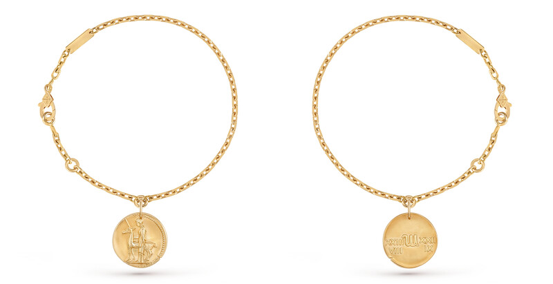 Zodiaque Aquarii (處女座) 手鍊圓墜,正面&背面。 Zodiaque Aquarii (處女座) 手鍊圓墜,正面&背面。