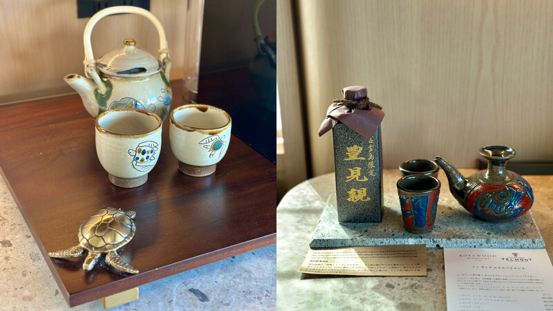 宮古島瑰麗酒店房內提供與當地深度連結的器皿、蒸餾酒