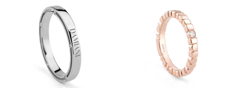 D.Side系列白金单钻结婚戒指、Belle &Eacute;poque系列玫瑰金单钻结婚戒指