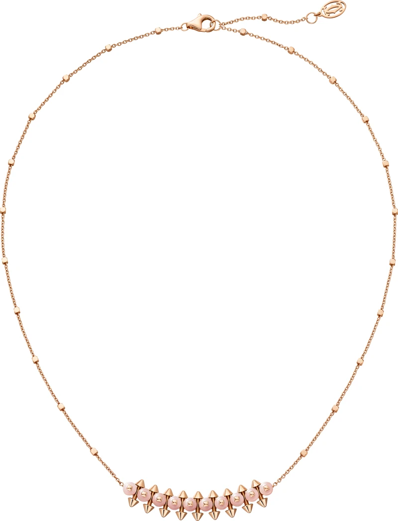 Clash de Cartier 吊墜項鍊 玫瑰金，粉紅色玉髓。 建議售價NTD$178,000