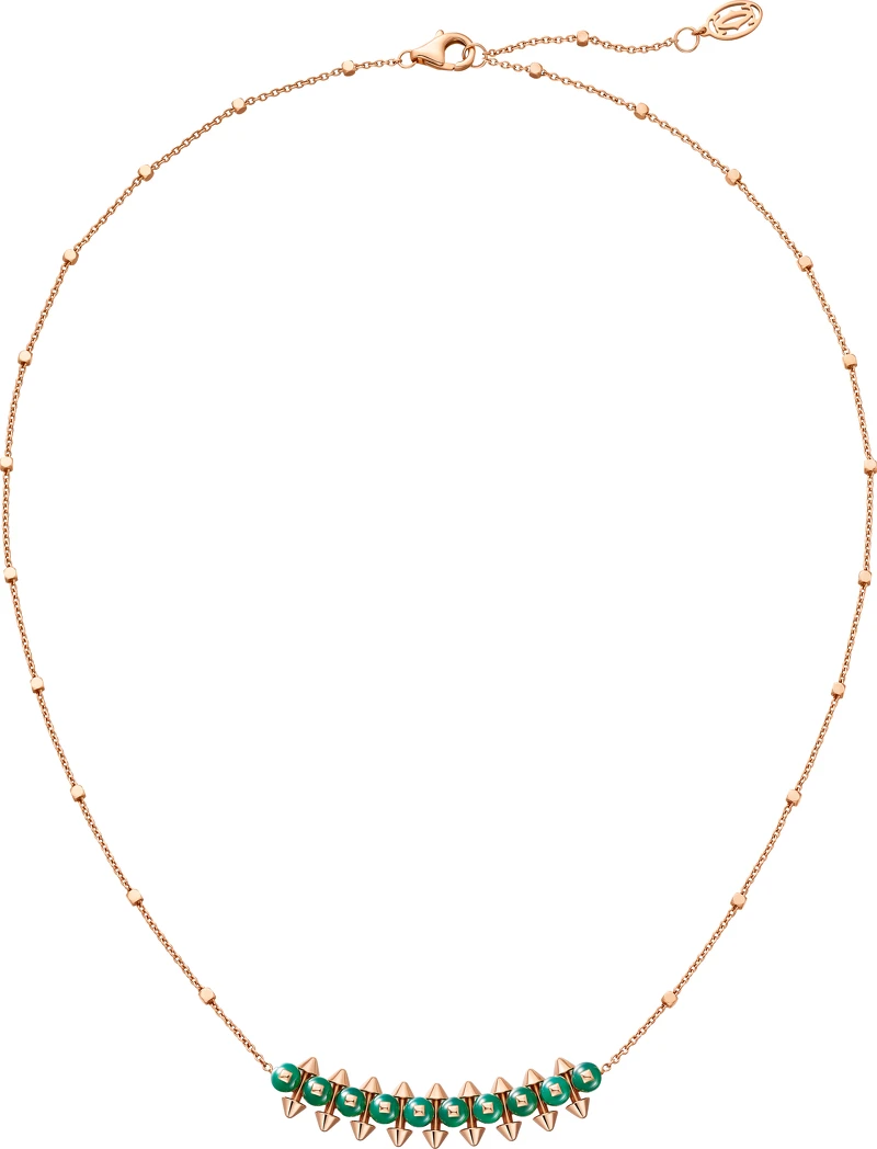 Clash de Cartier 吊墜項鍊 玫瑰金，染綠色瑪瑙。 建議售價NTD$178,000