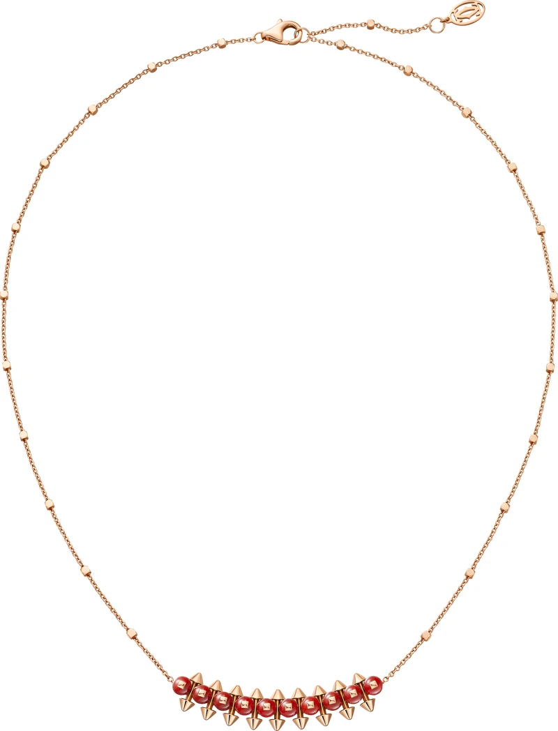 Clash de Cartier 吊墜項鍊 玫瑰金，染紅色瑪瑙。 建議售價NTD$178,000