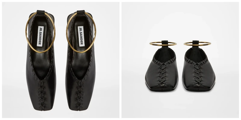 金屬環方頭芭蕾舞鞋NT32,300 。