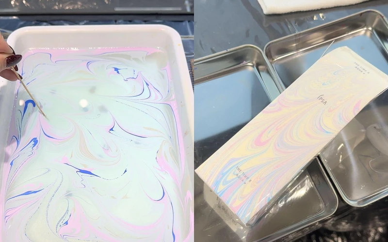 Marbling Art（大理石花紋紙藝術）體驗。