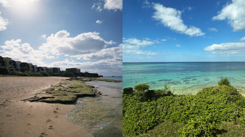 沿着客房外的花园小径走下，即可抵达绝美沙滩！