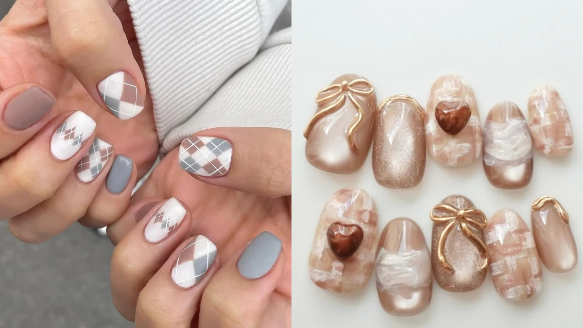 2025美甲推薦「創意格紋美甲」15款範本!愛心、禮盒等百變造型大秀指尖魅力