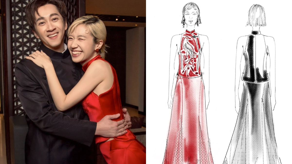 Lulu、陳漢典台北文華東方完婚！夏姿・陳訂製新中式婚禮服成彩蛋，服裝手稿公開