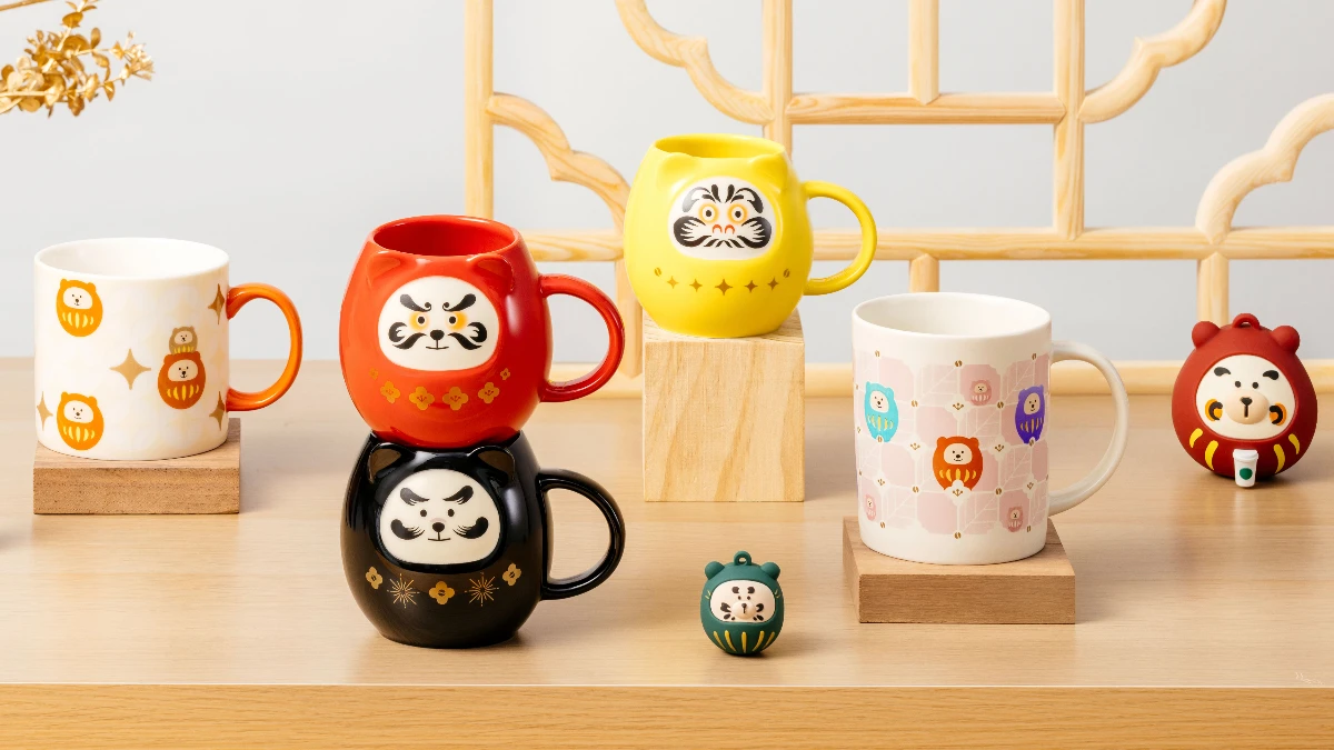 星巴克達摩馬克杯2/5開賣！Bearista化身開運達摩小熊，19款新品萌翻上市