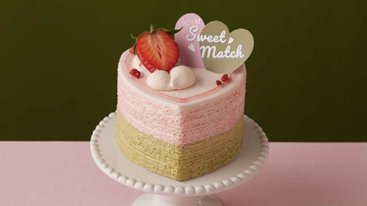Lady M推出2026情人節限定口味！心型草莓抹茶千層蛋糕只賣兩天