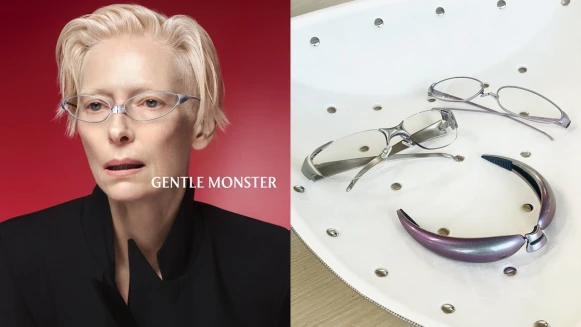 Tilda Swinton為Gentle Monster拍史詩級瘋狂廣告！2025 BOLD系列鼻墊消失，盾型鼻橋成最新潮設計