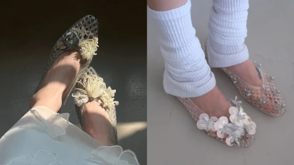 這雙果凍鞋在韓國爆紅！Heavenly Jelly超美鑽扣、亮片全都能DIY裝飾