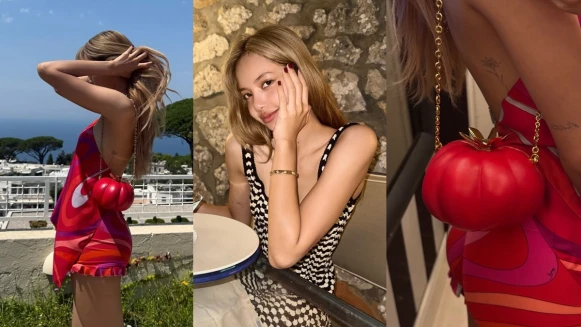 Lisa這顆番茄包太可愛！帶你一一解析貴婦度假行頭：Loro Piana、The Row…都是她的愛