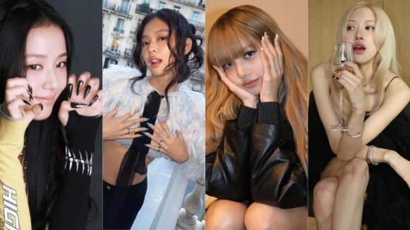 BLACKPINK 四閨女美甲盤點！透明水滴、玫瑰暈染、霧藍貓眼… 16款經典款式一次看
