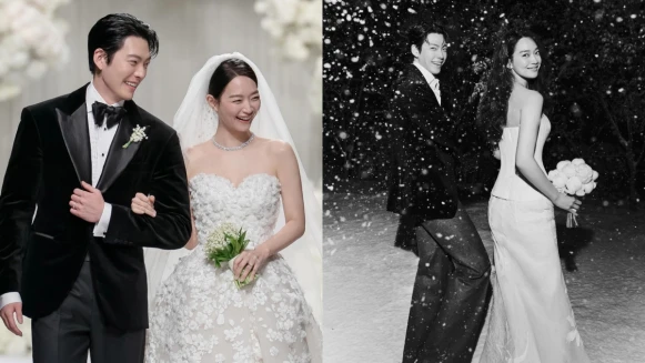 申敏兒、金宇彬完婚！神仙夫妻兩套婚紗品牌公開，閨蜜孔曉振當年也穿它