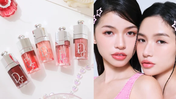 韓網熱燒的玻璃糖果唇在DIOR實現了～「粉漾水光潤唇釉」隨擦綻放粉嫩透光感，全糖甜度令人超想啾！