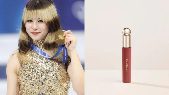冬奧花滑女神劉美賢奪金話題不斷！補口紅超可愛、同款Rare Beauty唇釉是這支