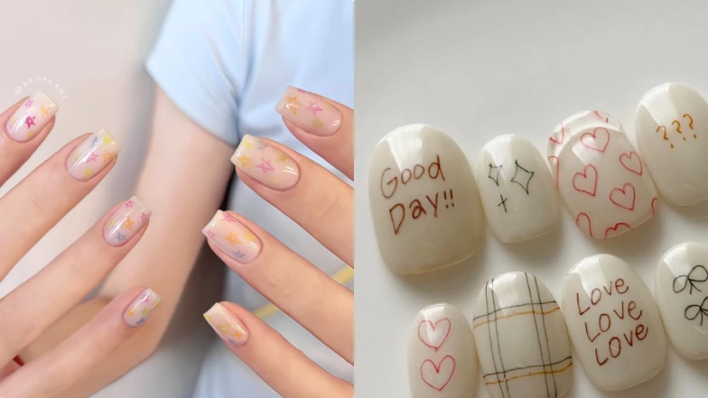 2025美甲推薦「色鉛筆美甲」10款範本！質感細膩手繪，展現十足童趣感