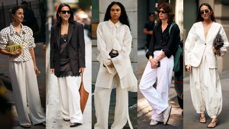 2026SS紐約時裝週場邊有哪些潮流趨勢？九招白色褲裝的街拍穿搭公式學起來！