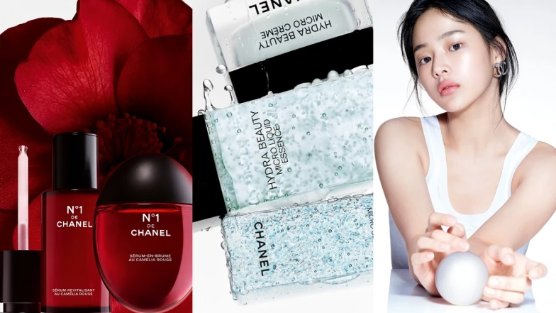 香奈兒三大明星系列與你的保養之路共同前行，1號紅色山茶花有感穩膚、山茶花保濕微滴精準補水、初生光采系列煥亮美肌！