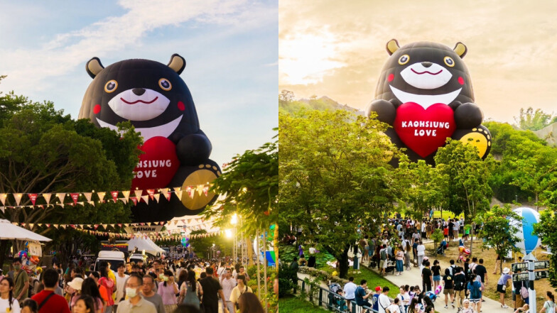 2025高雄熱氣球雙主場輪流升空！28公尺「高雄熊熱氣球」巨萌現身，繫留體驗、可愛周邊一次看