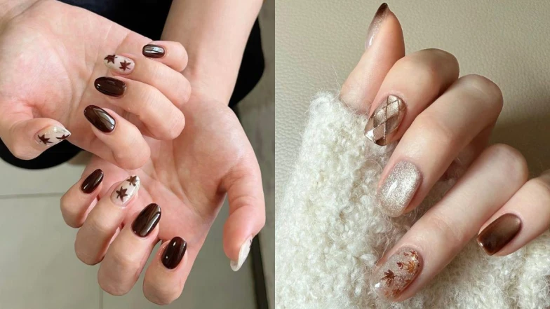 2025美甲推薦「楓葉美甲」17款範本示範，把秋天的浪漫捧在指尖！