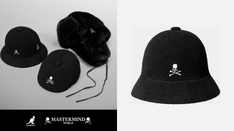 帽控必收！Kangol x Mastermind 暗黑聯名登場，骷髏刺繡注入經典帽型，三款全黑帽一次展開 
