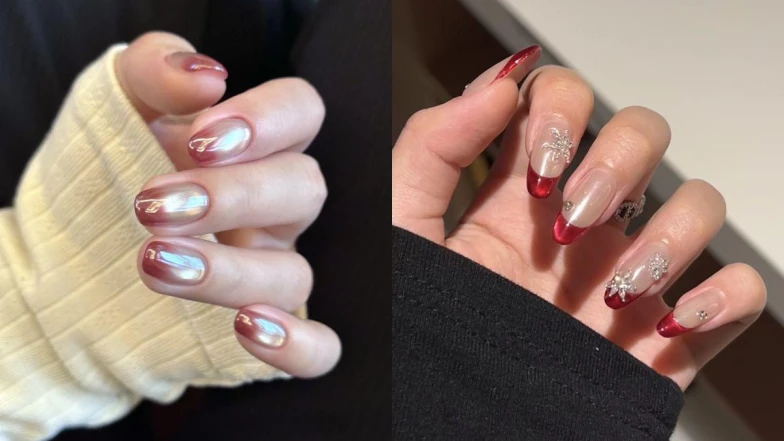 2026新年美甲推薦！透感紅、深酒紅、暗紅棕…20款範本示範，一路美到年後也不膩